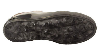 Baskets élégantes en cuir blanc et doré Dolce &amp; Gabbana