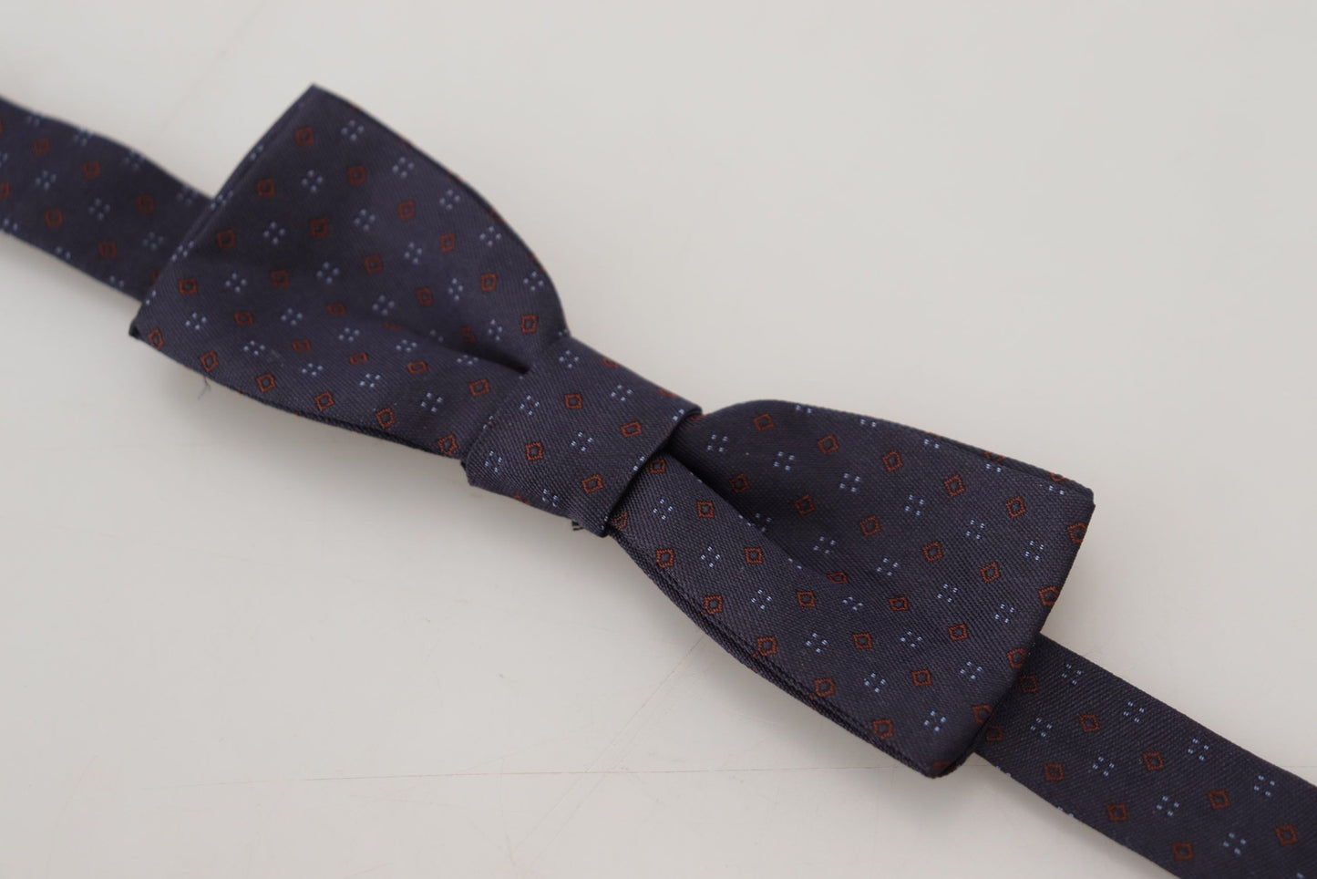 Dolce &amp; Gabbana Blue Pattern Silk Adjustable Neck Papillon Bow Tie