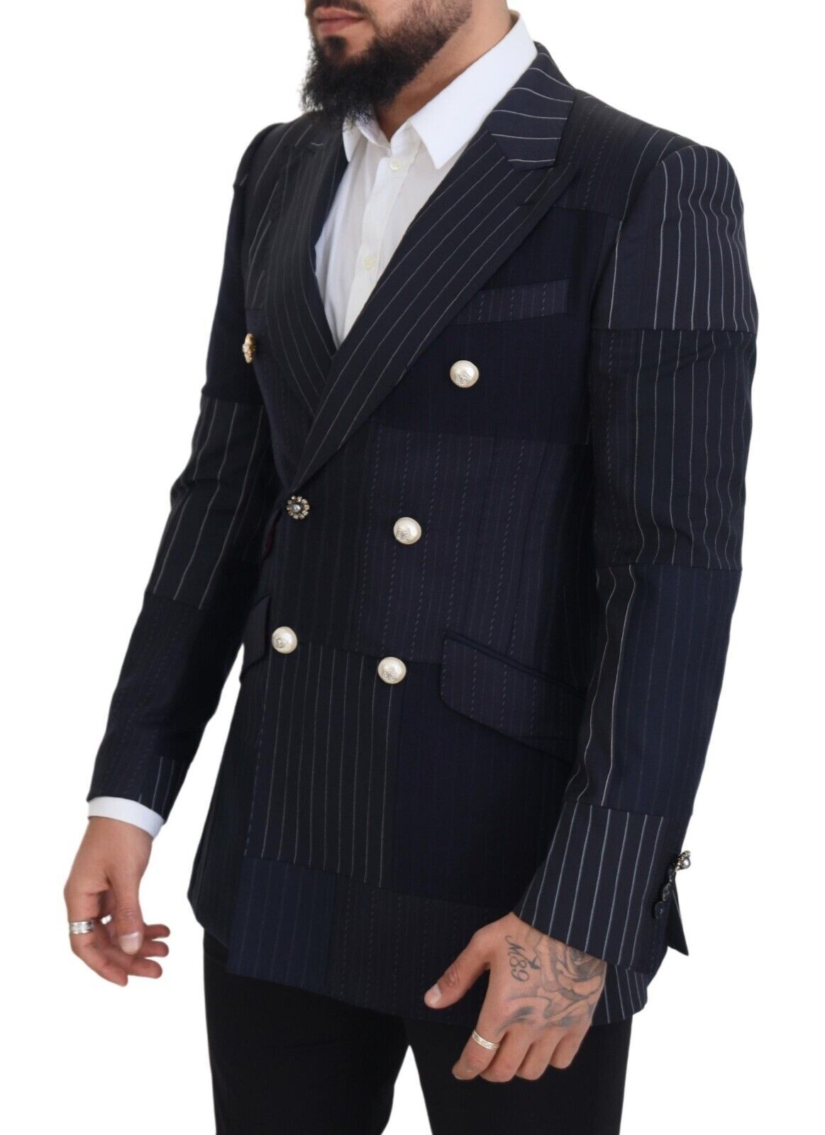 Blazer slim croisé bleu marine Dolce &amp; Gabbana