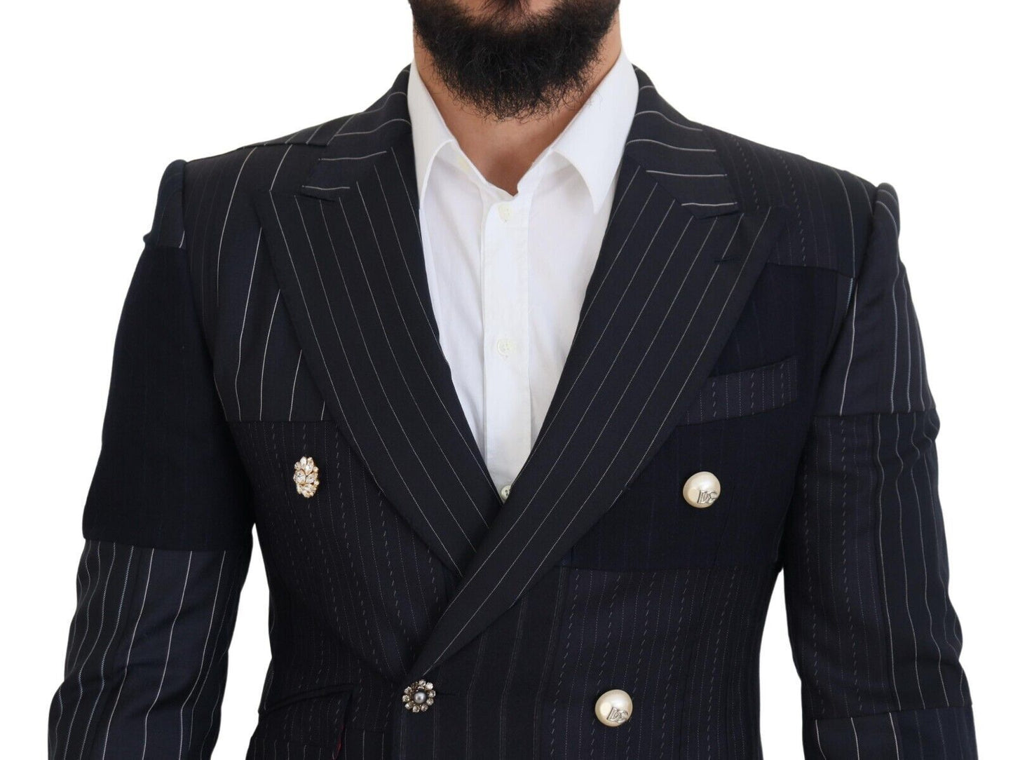 Blazer slim croisé bleu marine Dolce &amp; Gabbana