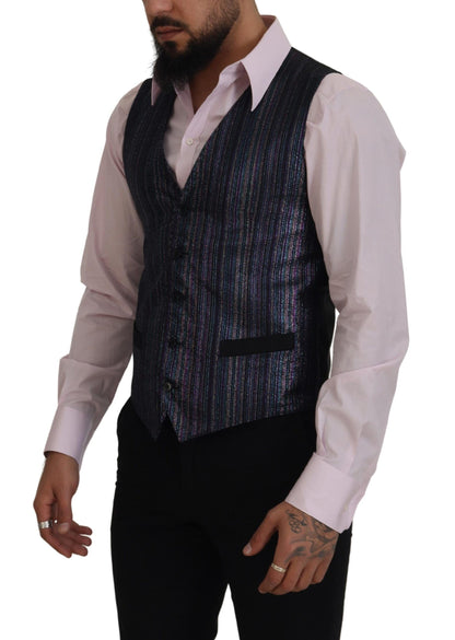 Dolce & Gabbana Multicolor Polyester Waistcoat Dress Formal Vest by Dolce & Gabbana