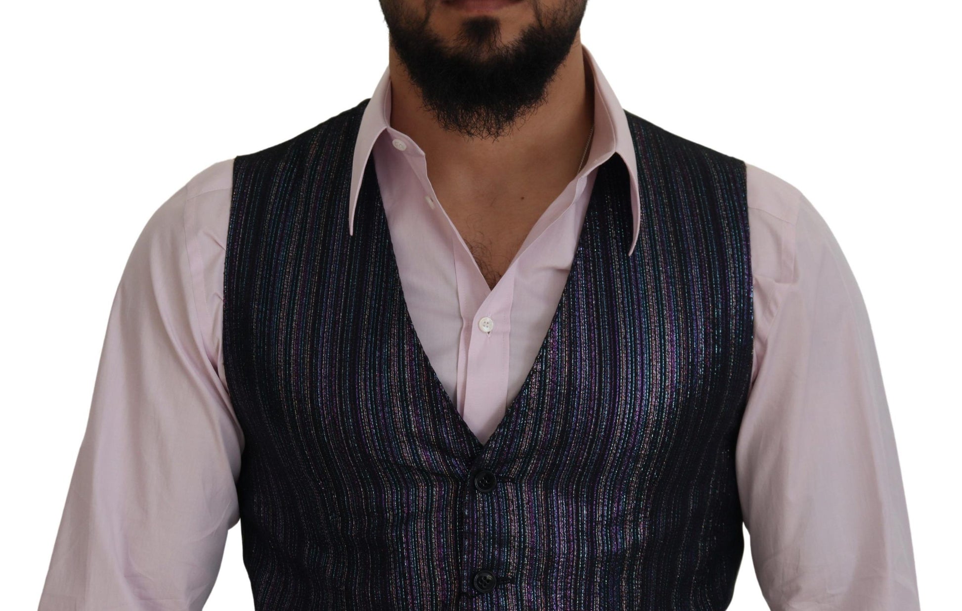 Dolce & Gabbana Multicolor Polyester Waistcoat Dress Formal Vest by Dolce & Gabbana
