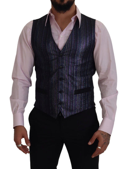 Dolce & Gabbana Multicolor Polyester Waistcoat Dress Formal Vest by Dolce & Gabbana