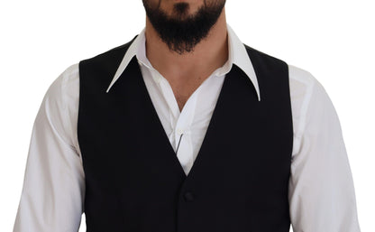 Dolce &amp; Gabbana - Robe gilet noire élégante à simple boutonnage