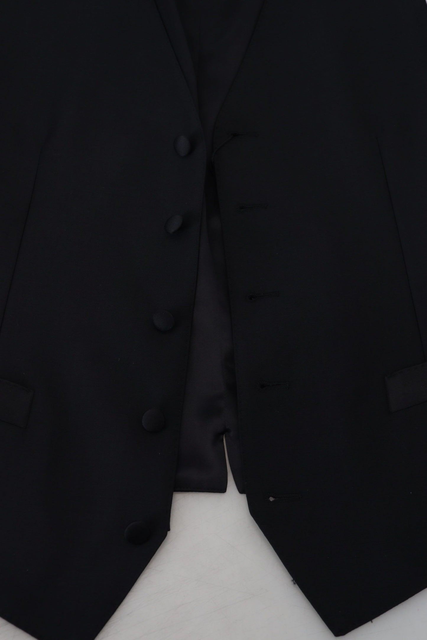 Dolce &amp; Gabbana - Robe gilet noire élégante à simple boutonnage