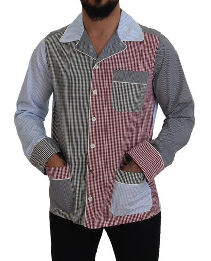 Dolce & Gabbana Multicolor Patchwork Cotton Long Sleeves Shirt by Dolce & Gabbana