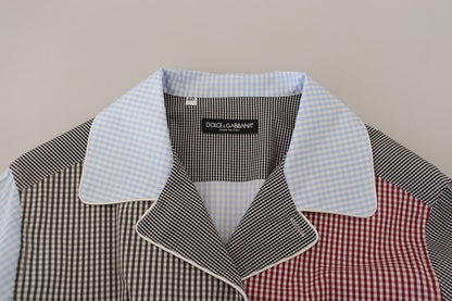 Dolce & Gabbana Multicolor Patchwork Cotton Long Sleeves Shirt by Dolce & Gabbana