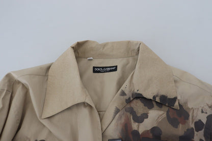 Dolce & Gabbana Beige Camouflage Cotton Long Sleeves Shirt by Dolce & Gabbana