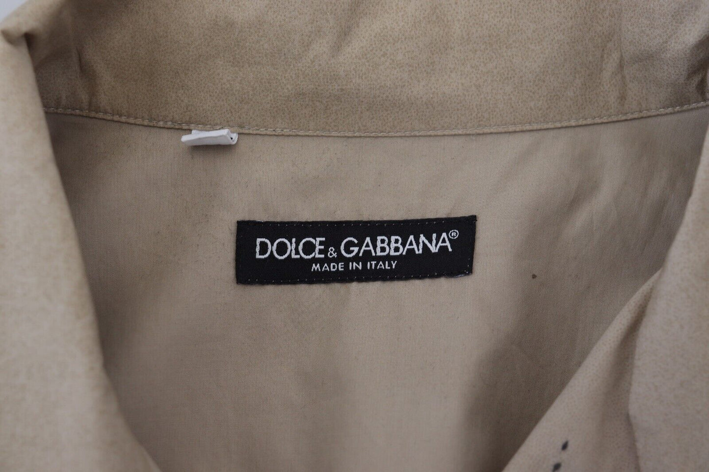 Dolce & Gabbana Beige Camouflage Cotton Long Sleeves Shirt by Dolce & Gabbana