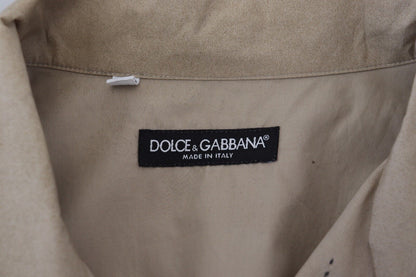 Dolce & Gabbana Beige Camouflage Cotton Long Sleeves Shirt by Dolce & Gabbana