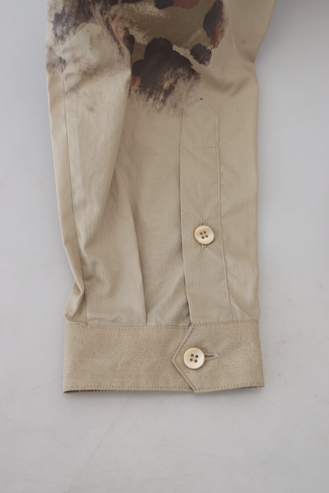 Dolce & Gabbana Beige Camouflage Cotton Long Sleeves Shirt by Dolce & Gabbana