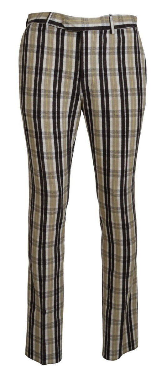 Pantalon chic en coton à carreaux multicolores BENCIVENGA