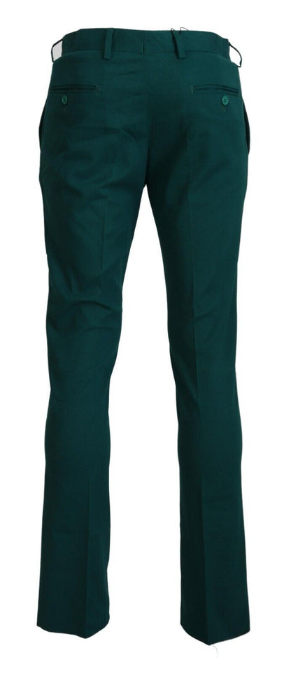 Pantalon en pur coton vert élégamment taillé BENCIVENGA