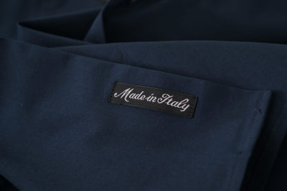 Roberto Cavalli Navy Blue Cotton Dress Formal Shirt by Roberto Cavalli