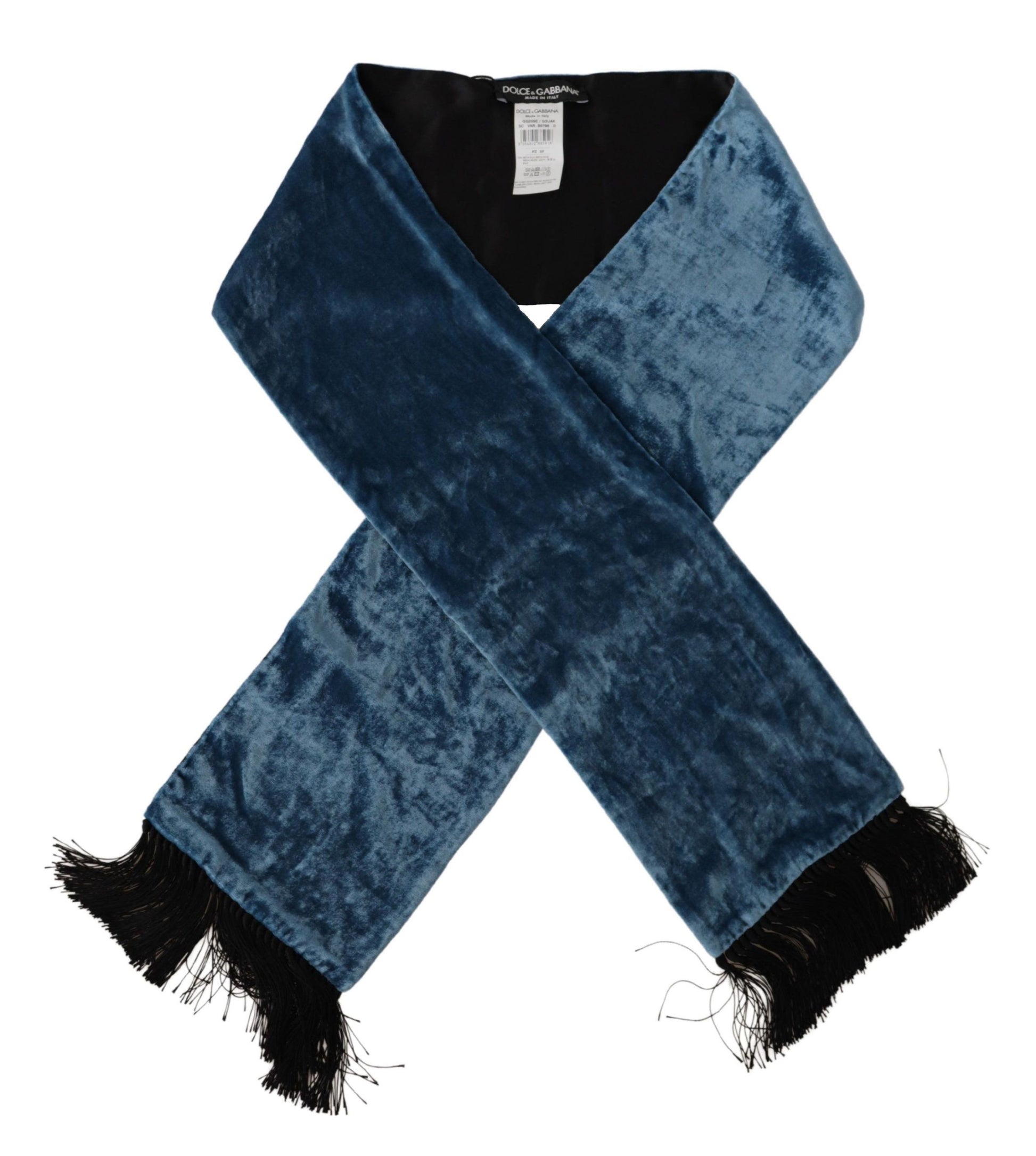 Dolce & Gabbana Blue Velvet Solid Neck Warmer Men's Shawl Scarf by Dolce & Gabbana