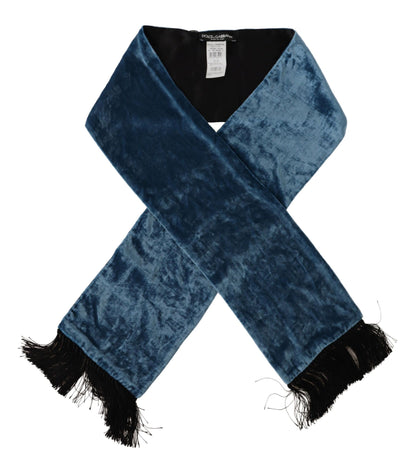 Dolce & Gabbana Blue Velvet Solid Neck Warmer Men's Shawl Scarf by Dolce & Gabbana