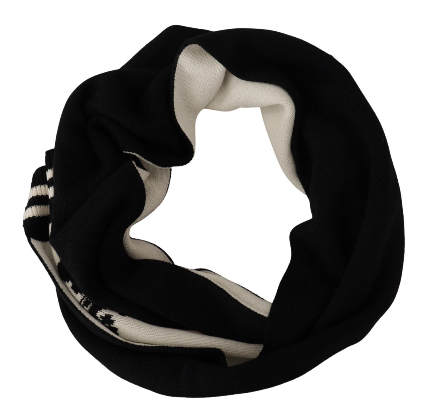 Dolce & Gabbana Black White Cotton DG Printed Cashmere Shawl Scarf by Dolce & Gabbana