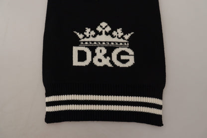 Dolce & Gabbana Black White Cotton DG Printed Cashmere Shawl Scarf by Dolce & Gabbana