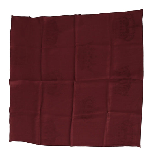 Foulard carré en soie rouge élégant Dolce &amp; Gabbana