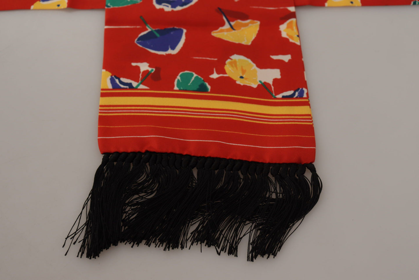 Dolce & Gabbana Multicolor DG Umbrellas Print Shawl Fringe Scarf by Dolce & Gabbana