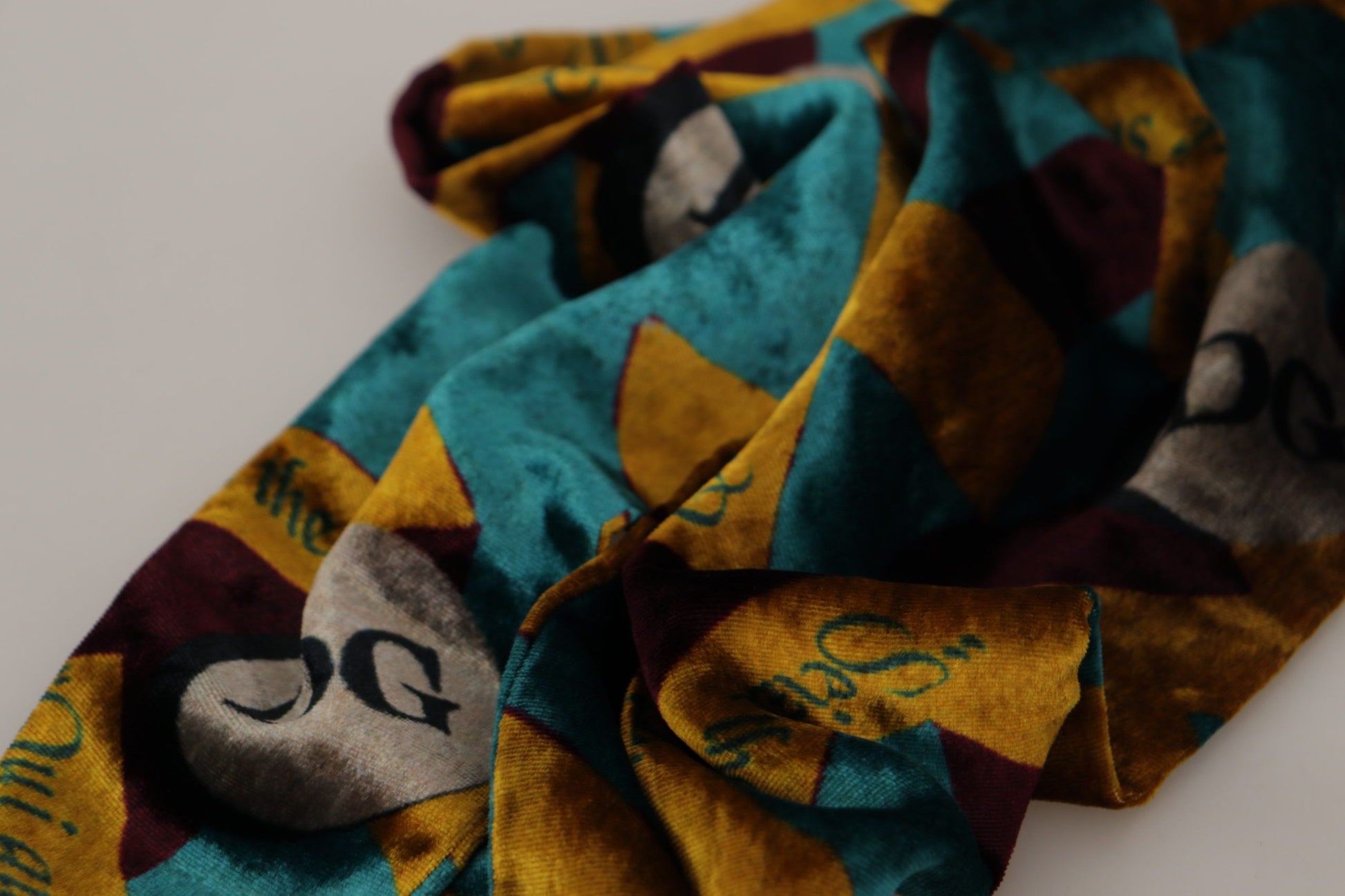 Dolce & Gabbana Multicolor DG Logo Print Shawl Wrap Fringe Scarf by Dolce & Gabbana