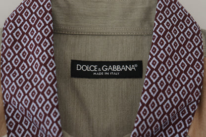 Dolce & Gabbana Multicolor Cotton Patchwork Slim Shirt by Dolce & Gabbana