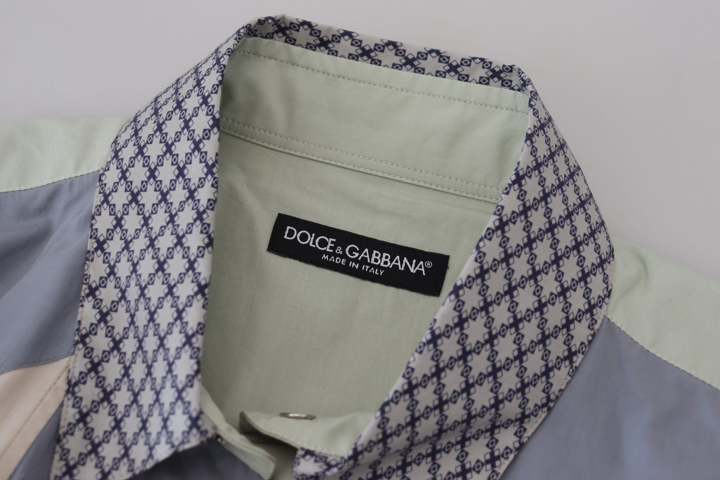 Dolce & Gabbana Multicolor Cotton Patchwork Slim Shirt by Dolce & Gabbana