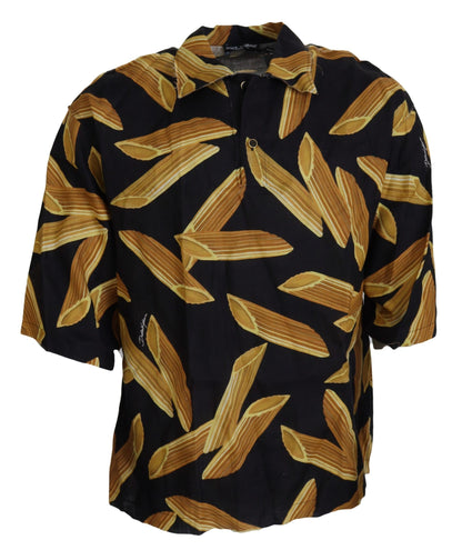 Dolce & Gabbana Black Casual Penne Rigate Linen Casual Shirt by Dolce & Gabbana