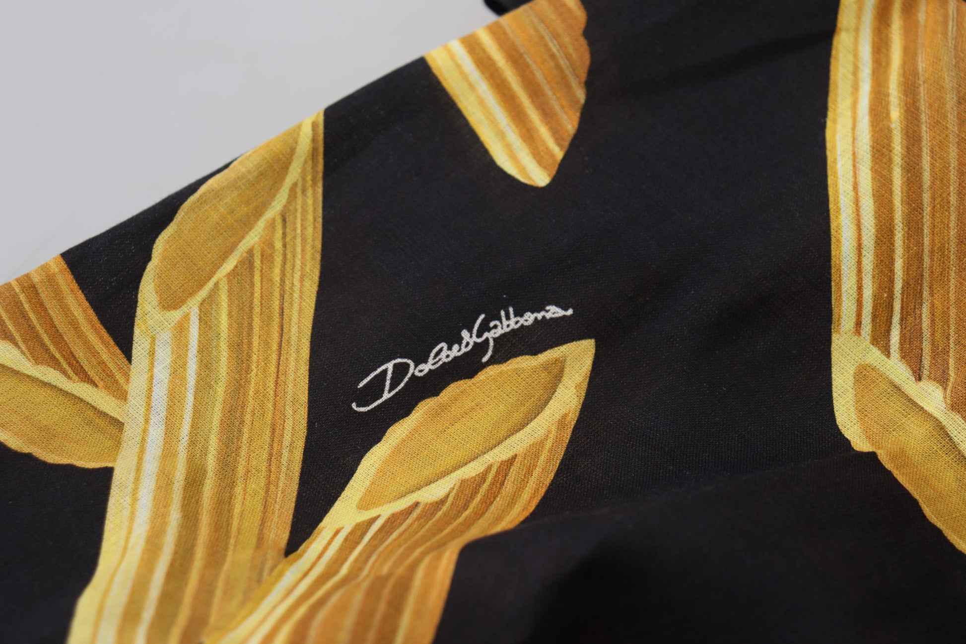Dolce & Gabbana Black Casual Penne Rigate Linen Casual Shirt by Dolce & Gabbana