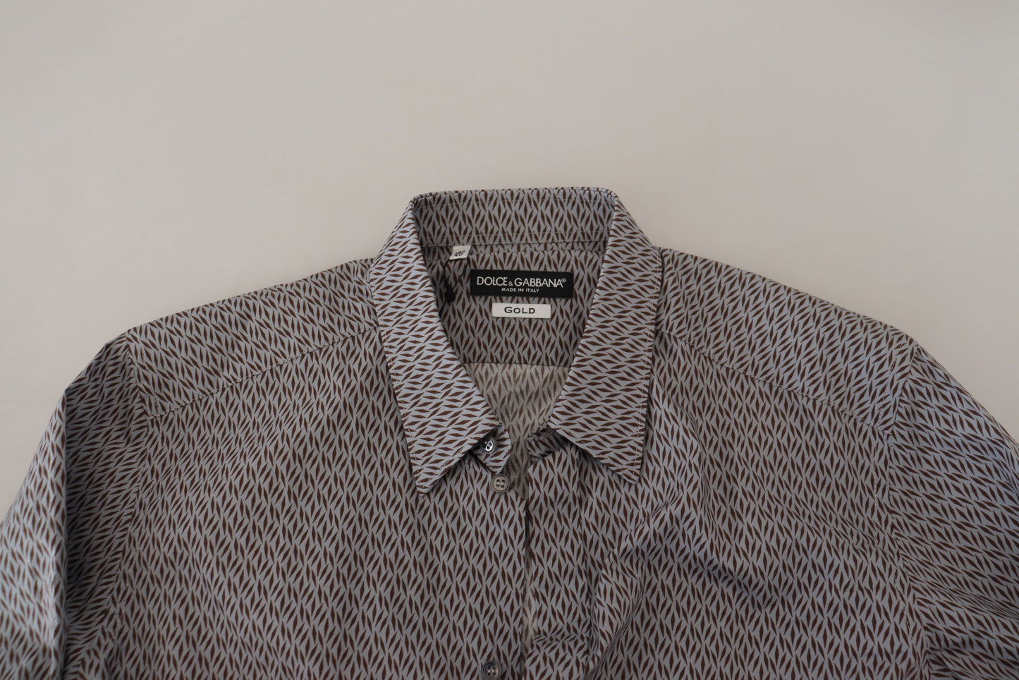 Dolce & Gabbana Gray Brown GOLD Slim Fit Dress Formal Shirt by Dolce & Gabbana