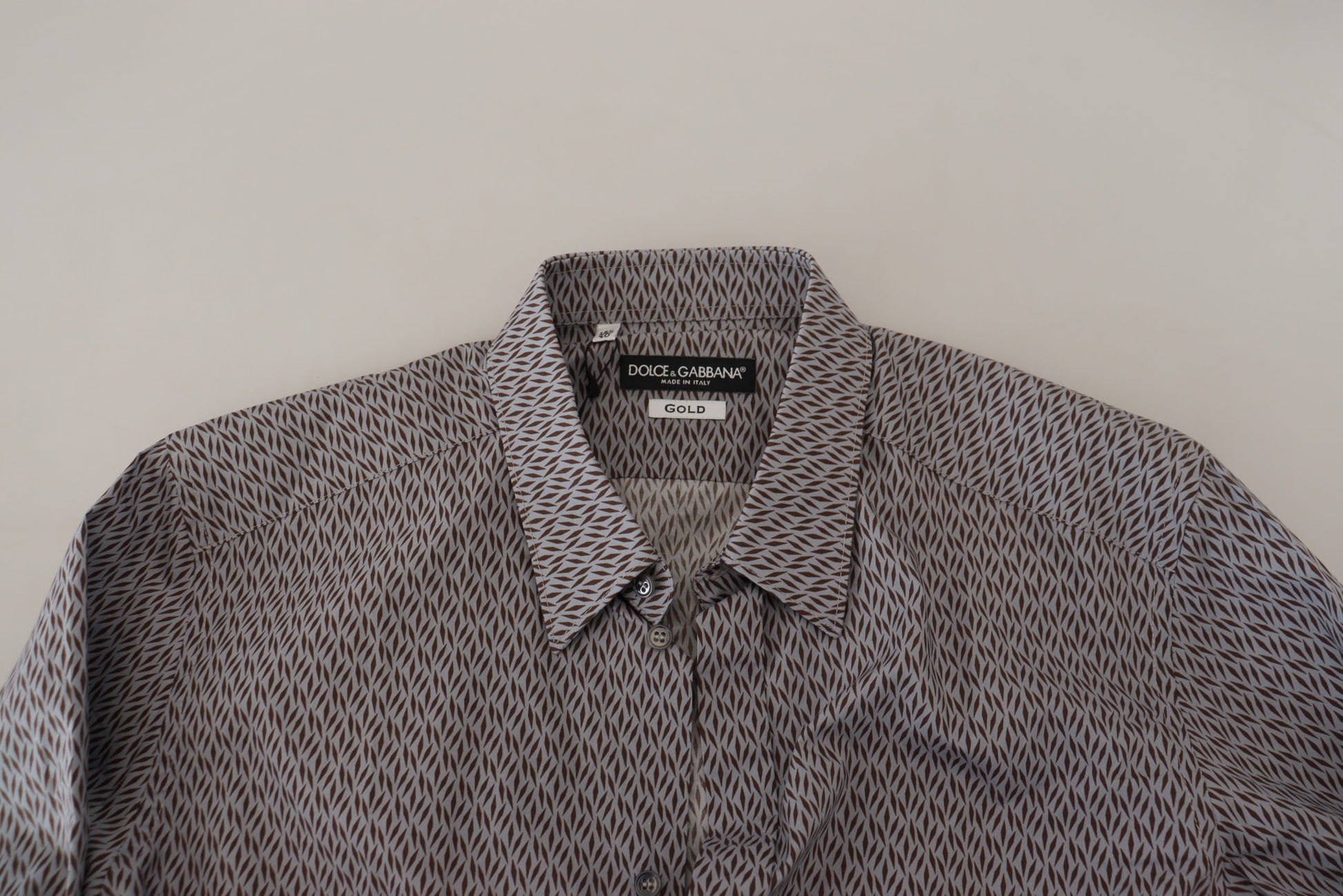 Dolce & Gabbana Gray Brown GOLD Slim Fit Dress Formal Shirt by Dolce & Gabbana