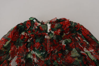 Dolce & Gabbana Multicolor Geranium A-line Knee Length Dress by Dolce & Gabbana