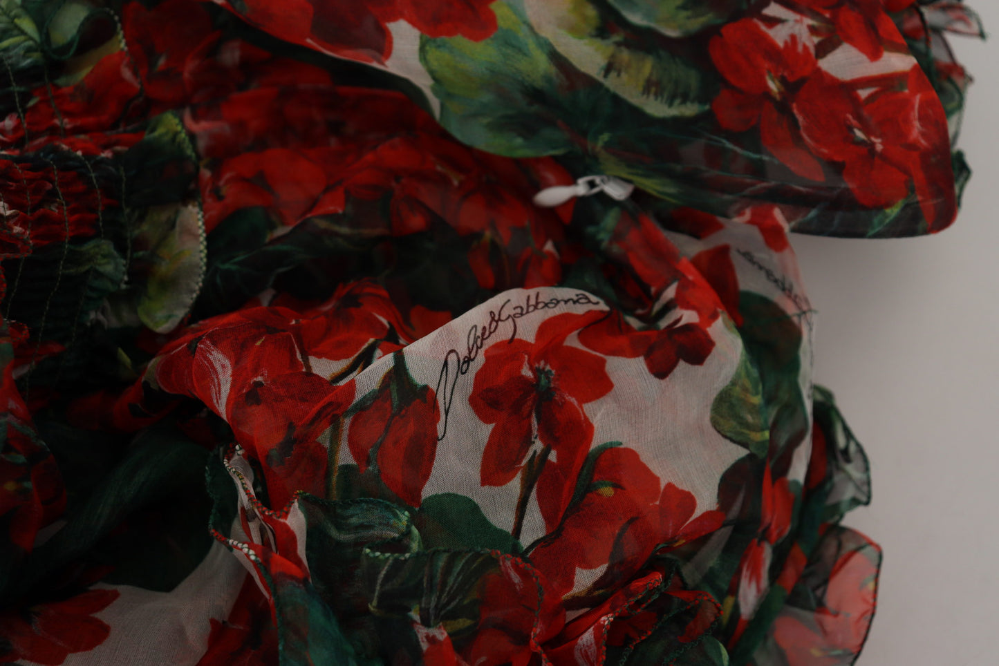 Dolce & Gabbana Multicolor Geranium A-line Knee Length Dress by Dolce & Gabbana
