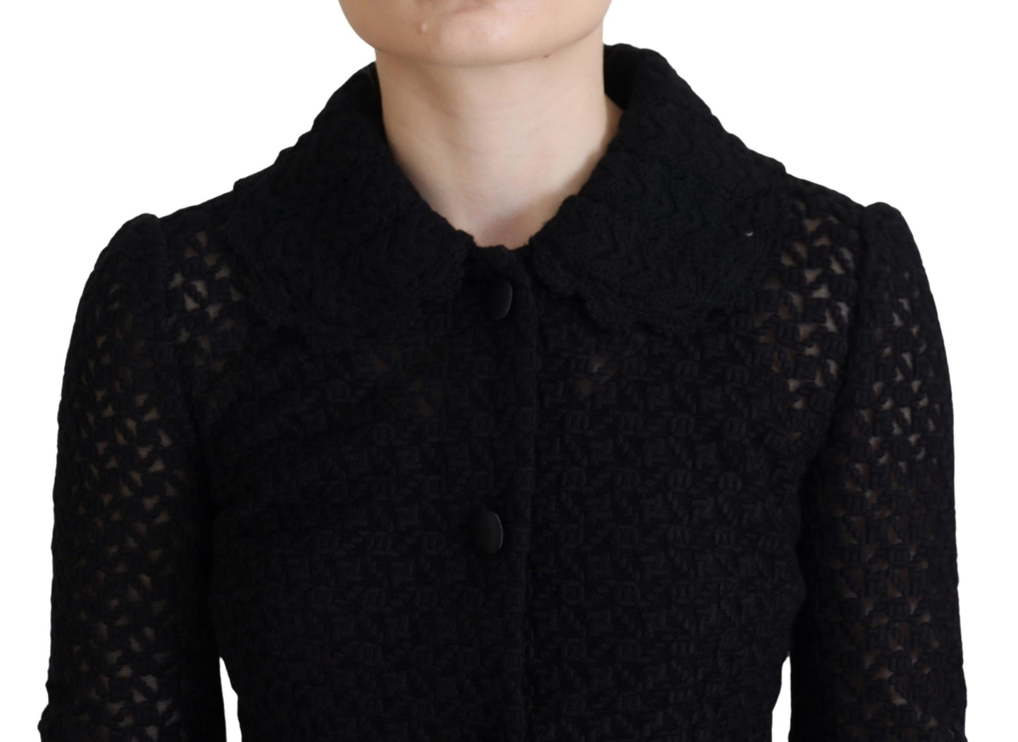 Dolce &amp; Gabbana Élégante veste boutonnée en laine mélangée noire