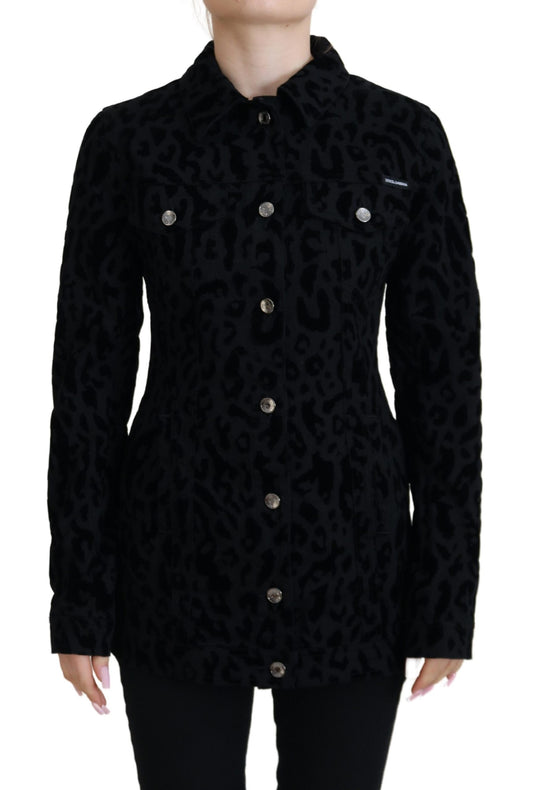 Veste en jean à motif léopard chic Dolce &amp; Gabbana