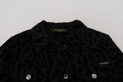 Veste en jean à motif léopard chic Dolce &amp; Gabbana