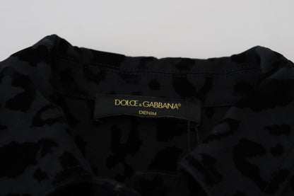 Veste en jean à motif léopard chic Dolce &amp; Gabbana