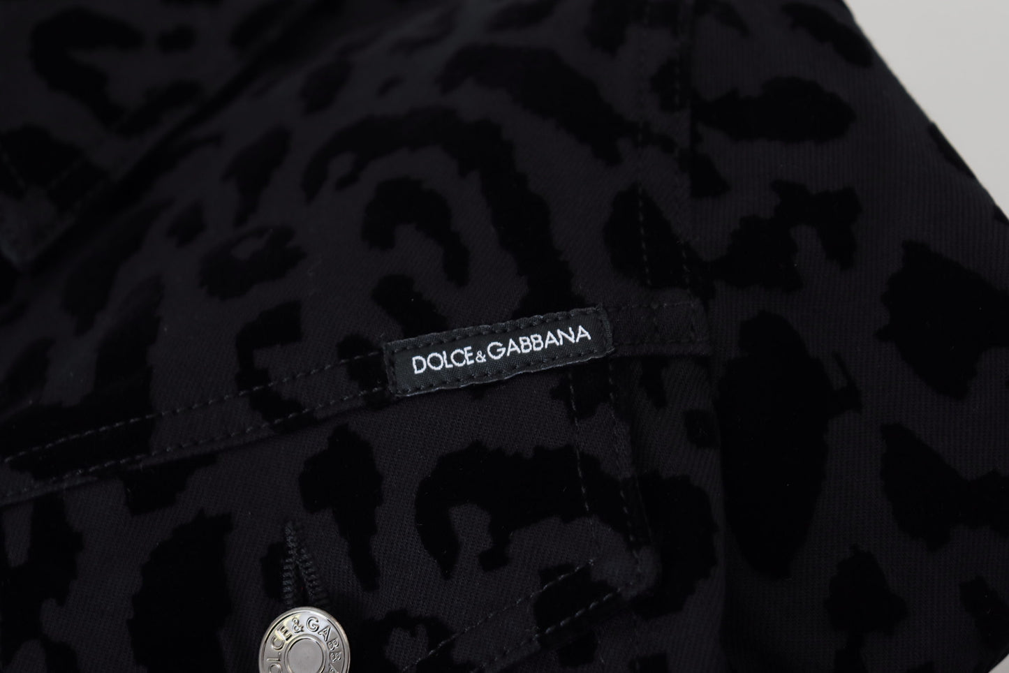 Veste en jean à motif léopard chic Dolce &amp; Gabbana