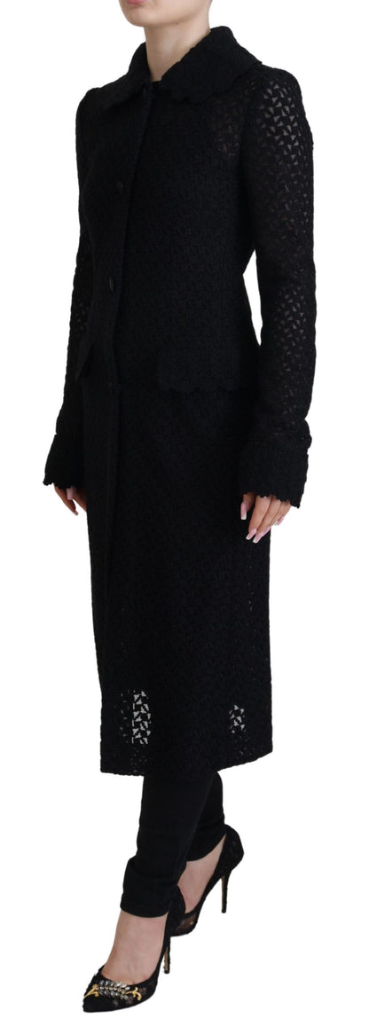 Veste longue en maille boutonnée classique Dolce &amp; Gabbana