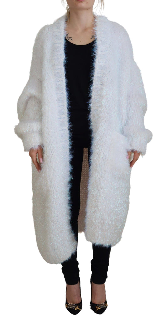 Dolce &amp; Gabbana Élégant cardigan blanc à manches longues