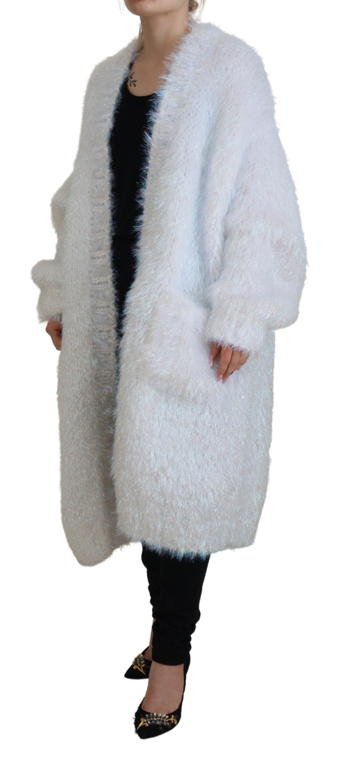 Dolce &amp; Gabbana Élégant cardigan blanc à manches longues