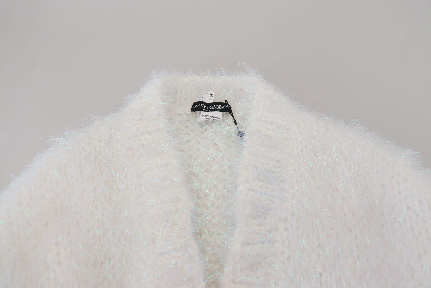 Dolce &amp; Gabbana Élégant cardigan blanc à manches longues
