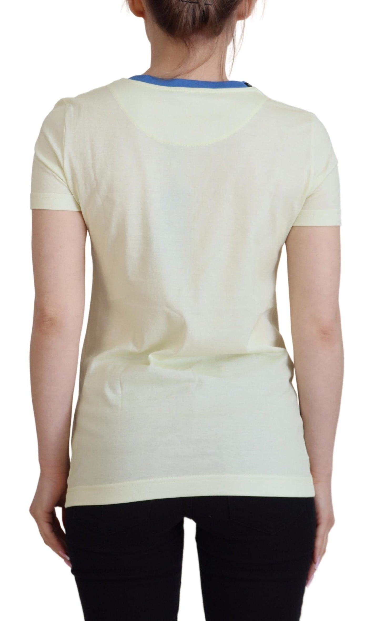 T-shirt Dolce &amp; Gabbana en coton jaune élégant avec imprimé chic