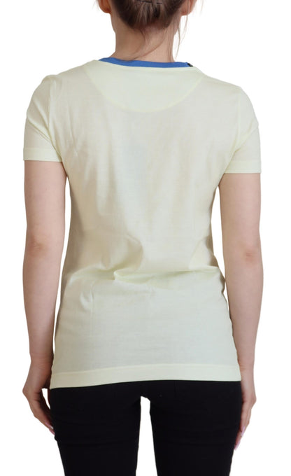 T-shirt Dolce &amp; Gabbana en coton jaune élégant avec imprimé chic