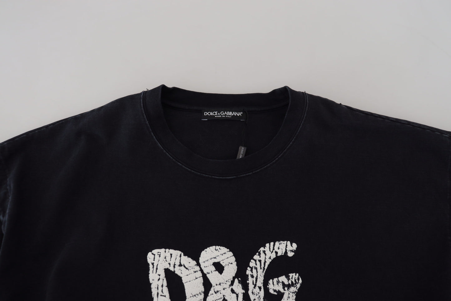 T-shirt élégant à col rond en coton Dolce &amp; Gabbana avec imprimé