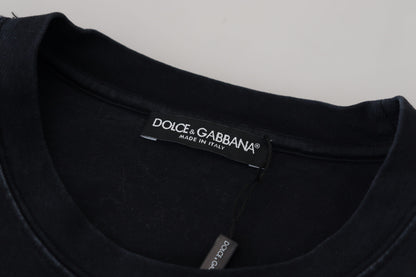 T-shirt élégant à col rond en coton Dolce &amp; Gabbana avec imprimé