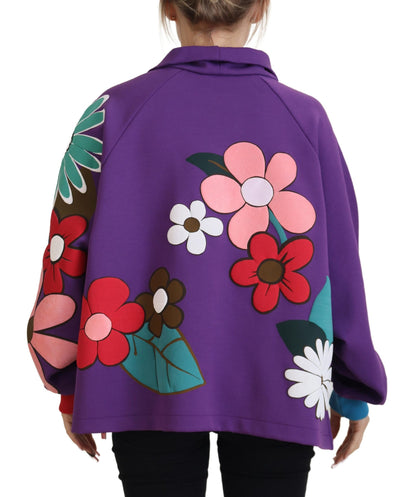 Dolce & Gabbana Purple Floral Print Pullover Cotton Sweater by Dolce & Gabbana