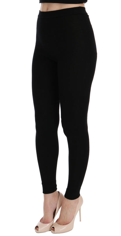 Dolce & Gabbana Black Slim Fit Women Cashmere Pants by Dolce & Gabbana