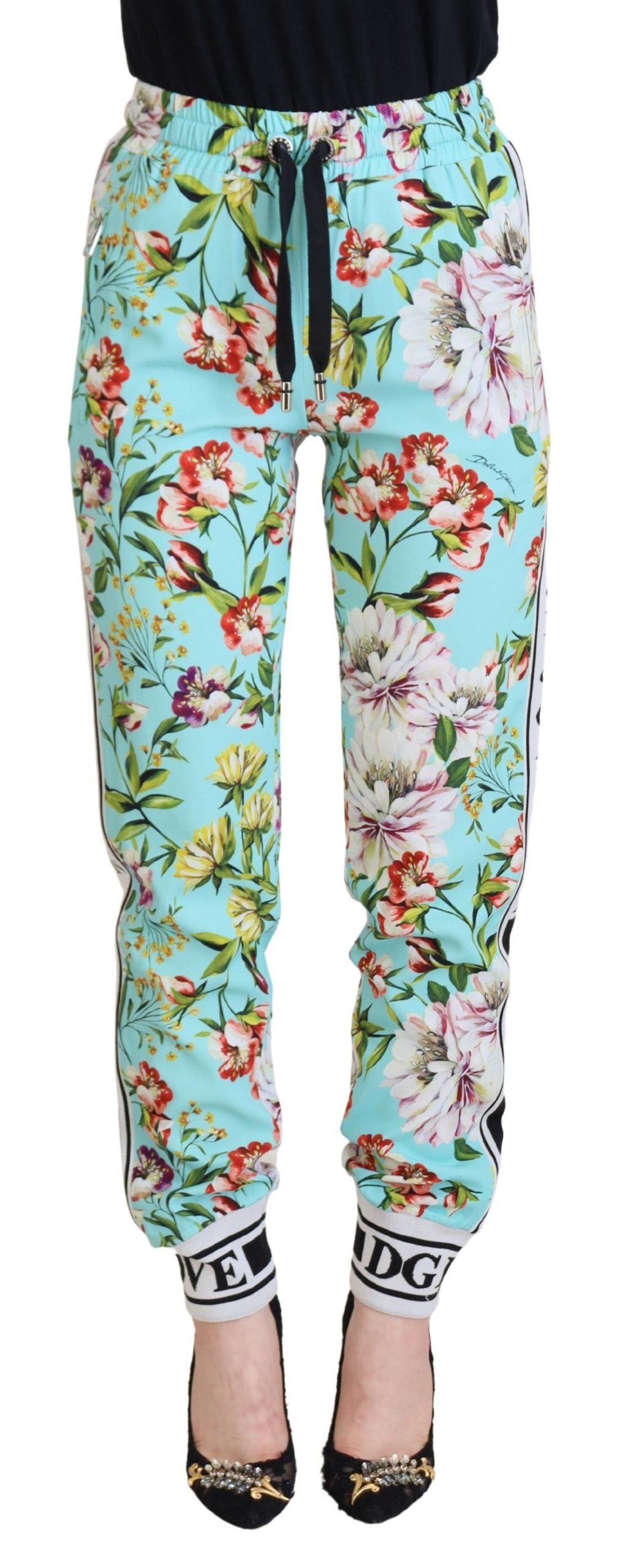 Dolce & Gabbana Multicolor Floral Sweatpants Pants by Dolce & Gabbana