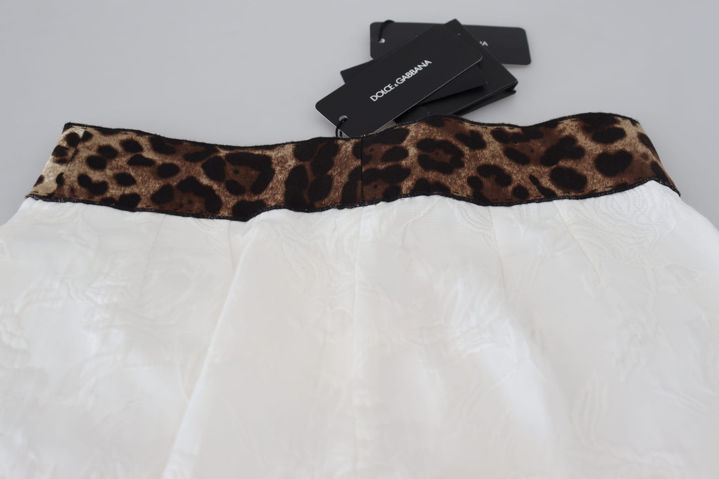 Dolce & Gabbana White Leopard Print High Waist Pants by Dolce & Gabbana